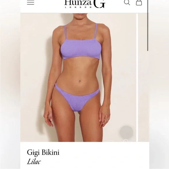 NWT 🦄 Hunza G NWT Gigi Bikini in Lilac - Picture 6 of 8